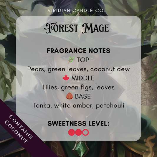 Fragrance notes for Forest Mage scent blend