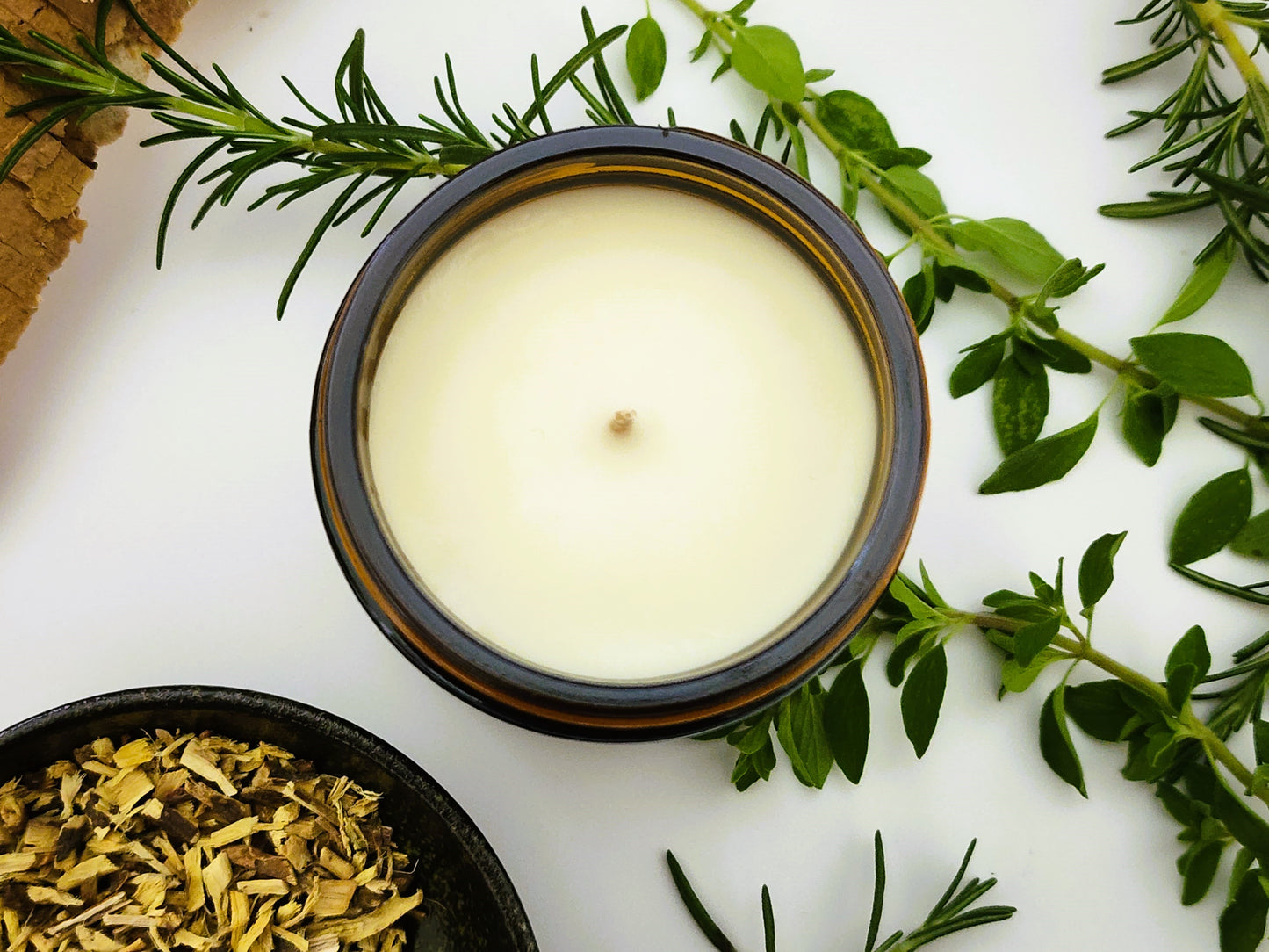 Top View of a Green Witch soy fantasy candle, handcrafted by Viridian Candle Co. Fantasy themed candle.