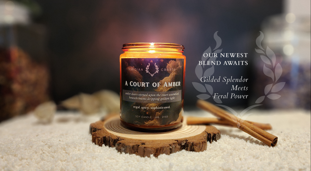 A Court of Amber. Our newest blend awaits. Gilded Splendor Meets Feral Power.