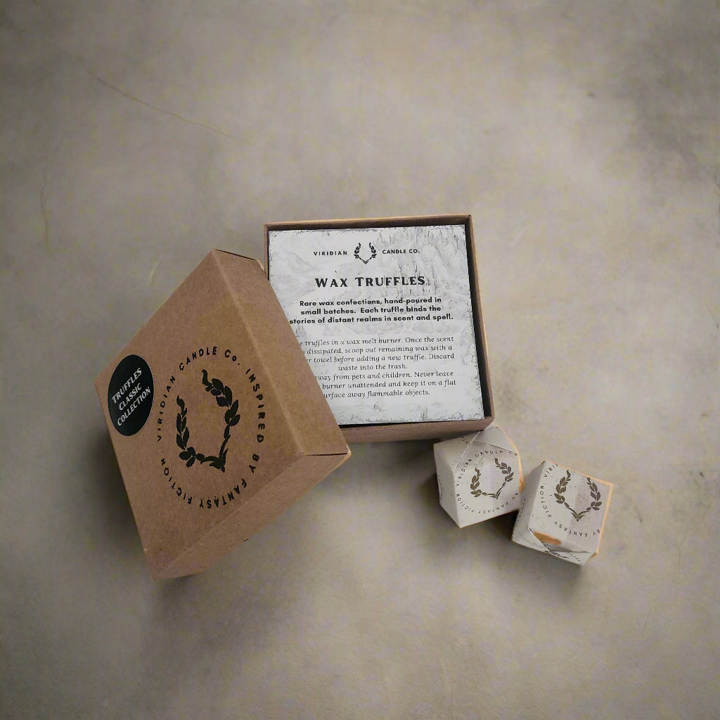 Solstice Wax Truffles Discovery Box with six seasonal wax melts individually wrapped, by Viridian Candle Co.