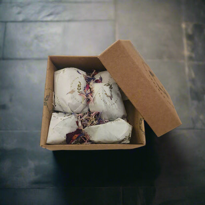 Dragon Egg Wax Melts Discovery Box with six individually wrapped, gilded wax truffles by Viridian Candle Co.