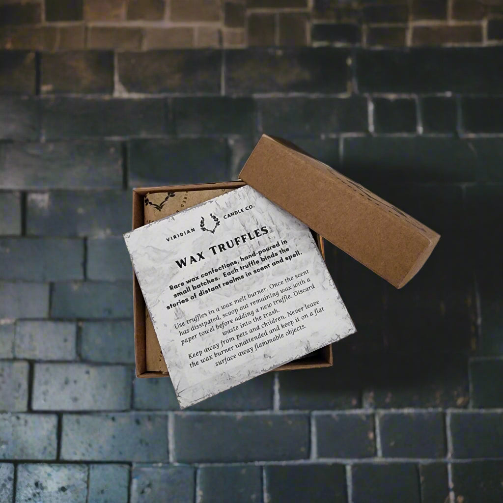 Dragon Egg Wax Melts Discovery Box with six individually wrapped, gilded wax truffles by Viridian Candle Co.