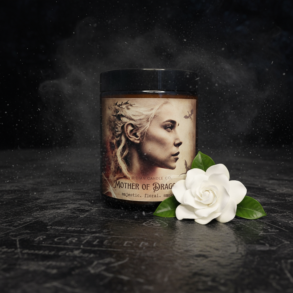 Mother of Dragons soy fantasy candle, handcrafted by Viridian Candle Co., inspired by A Song of Ice and Fire.