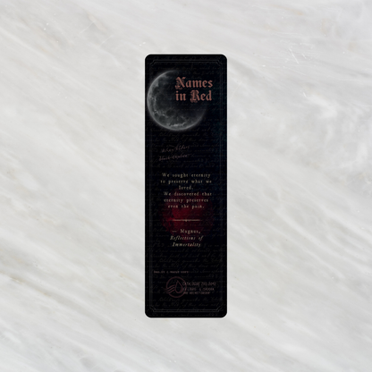 Names in Red — Plate A-005 Bookmark
